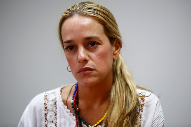 Lilian Tintori, wife of jailed opposition leader Leopoldo Lopez, speaks during an interview with Reuters in Caracas