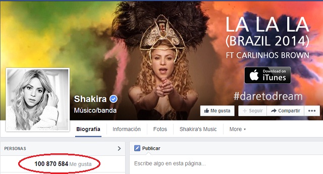 Shakira Facebook