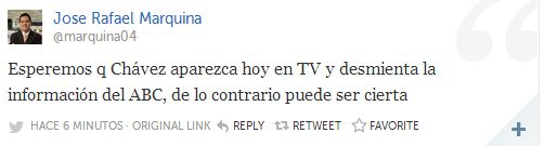 Los últimos tuits del Dr. Marquina sobre Chávez