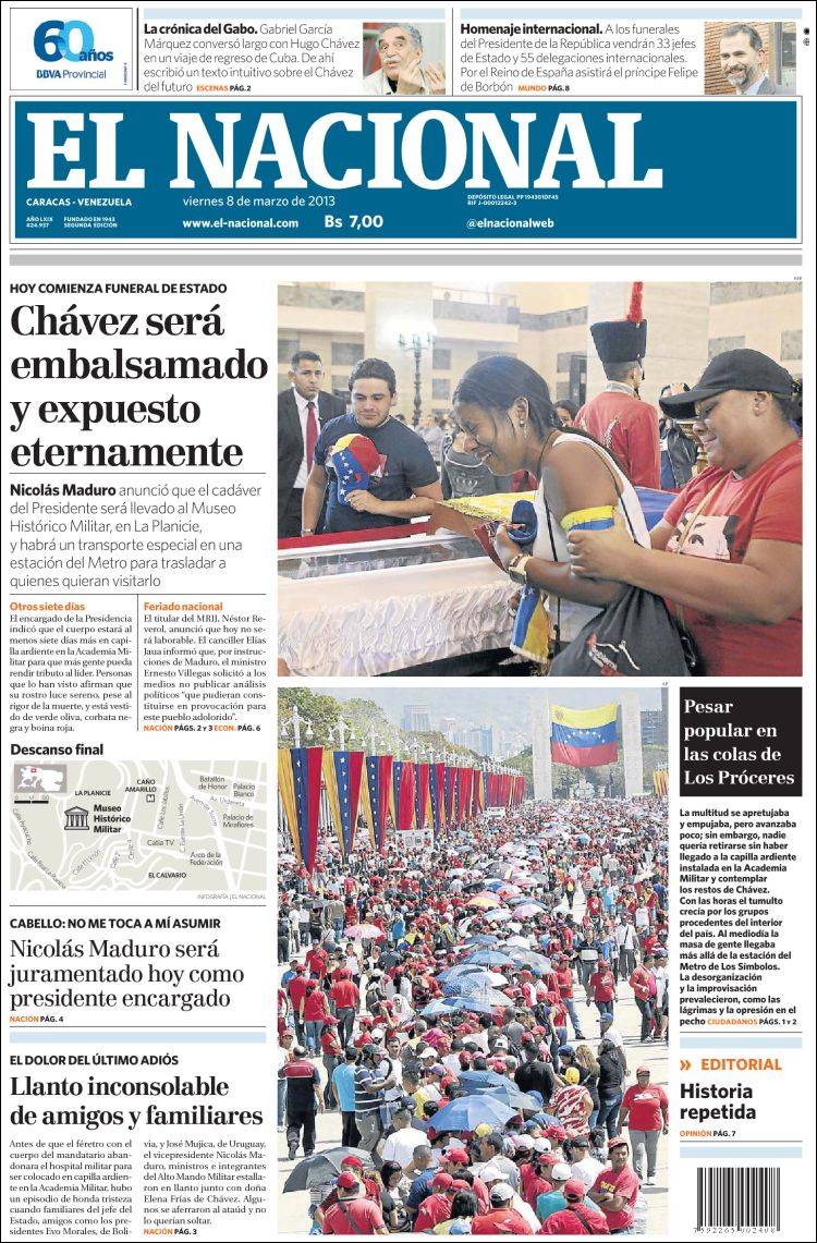 Portadas del viernes 08 de marzo de 2013