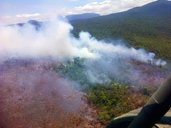 En dos días esperan extinguir incendio en Canaima