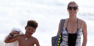 Heidi Klum salva a su hijo en playa de Hawai