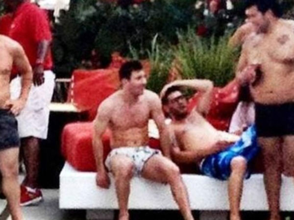 Messi se divirtió en una fiesta privada de Ronaldo (Fotos)