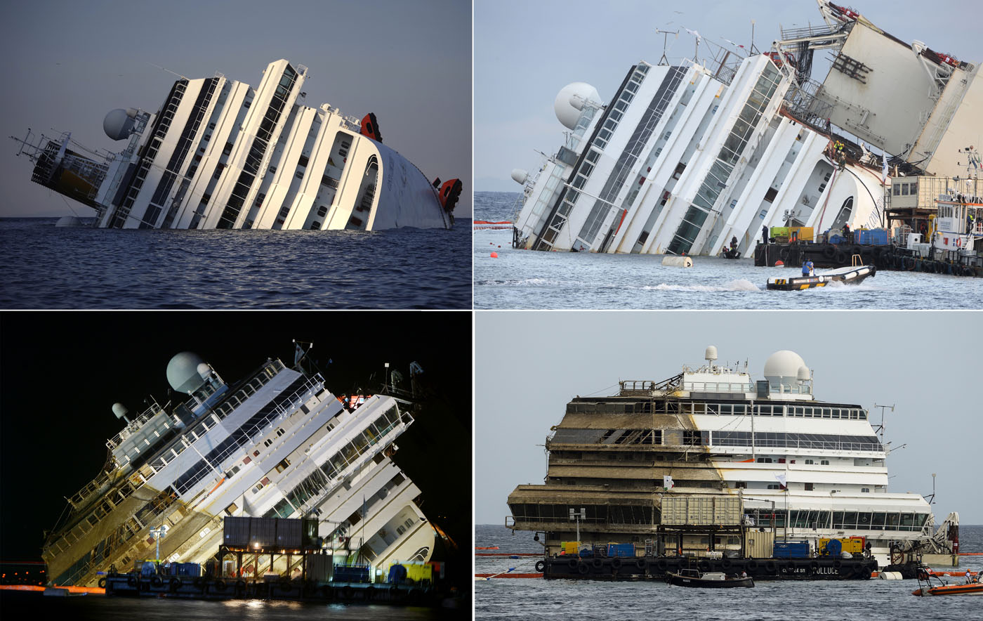 Así amaneció el Costa Concordia (Fotos)