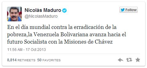 Maduro: Día mundial CONTRA la erradicación de la pobreza… Venezuela avanza (Ah Ok)