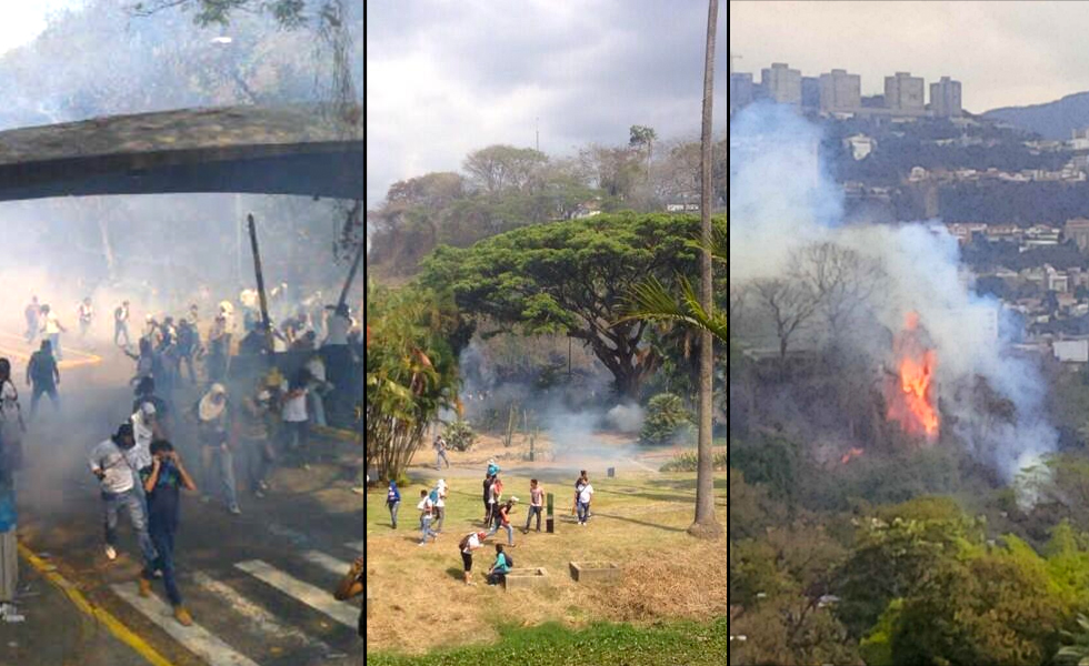 Fuerte represión y fuego en la UCV… reportan presencia de civiles armados en motos GNB