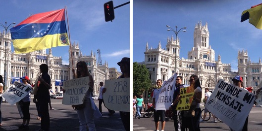 Venezolanos en Madrid manifestaron a favor de los estudiantes (Foto)