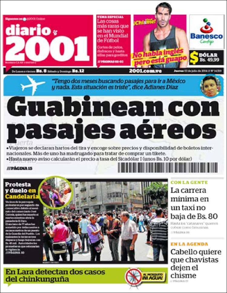 Portadas del jueves 03 de julio de 2014