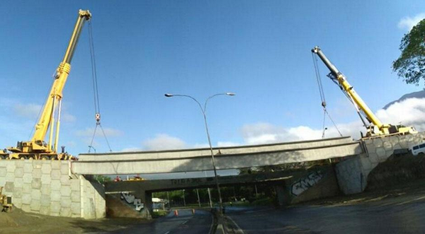 Así va la construcción del puente del distribuidor Santa Cecilia