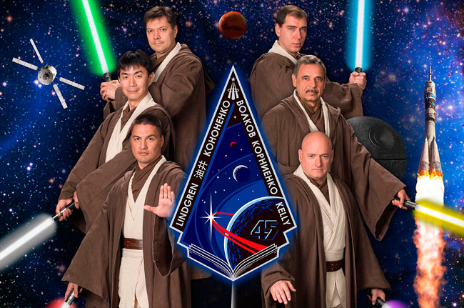 La Nasa disfraza a los astronautas de la Expedición 45 de Jedi