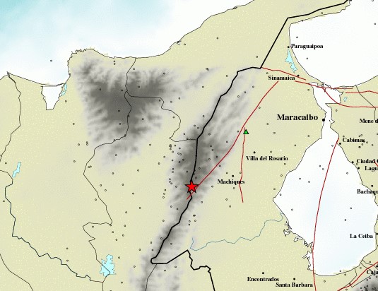 Sismo de magnitud 3,1 se registró este viernes al oeste de Machiques