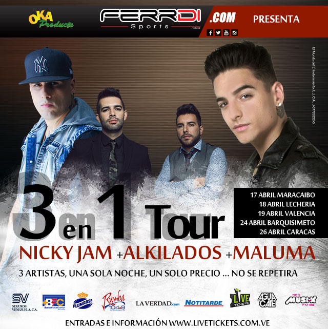 Suspendido conciertos de Maluma, Alkilados y Nicky Jam por caso Solid Show