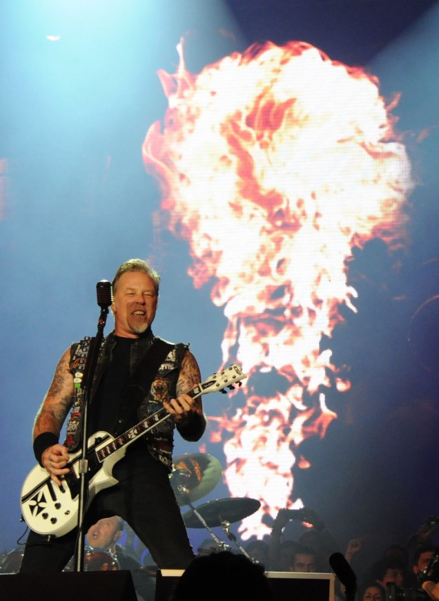 James Hetfield of Metallica performs on the second day of the Rock in Rio music festival in Rio de Janeiro, on September 19, 2015. AFP PHOTO/ TASSO MARCELO