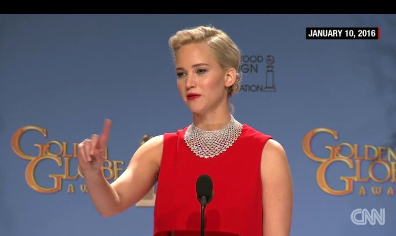 Jennifer Lawrence regañó a un periodista venezolano en los Globo de Oro (video)