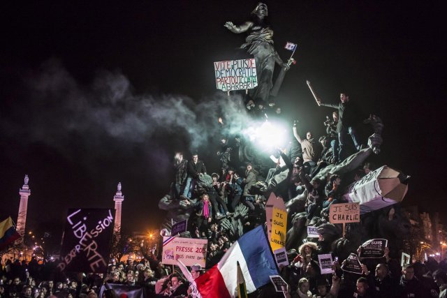 Segundo premio de la categoría "Actualidad", Corentin Fohlen. Marcha contra el terrorismo en París