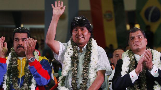 Foto: El presidente de Venezuela Nicolás Maduro y sus homólogos de Bolivia, Evo Morales y de Ecuador, Rafael Correa, en Cochabamba, Bolivia en el 2013. (AP Photo/Juan Karita)