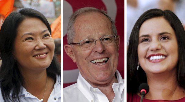 Keiko Fujimori, Pedro Pablo Kucynski y Verónika Mendoza (Foto Reuters)