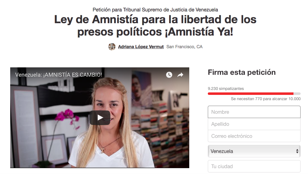 Familiares de presos políticos piden firmar petición online a favor de la Ley de Amnistía