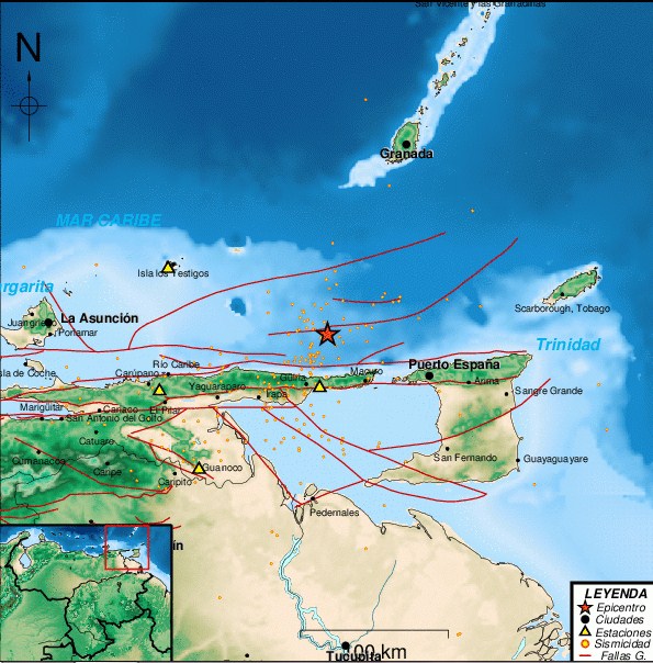 Sismo de magnitud 2.9 al noreste de Güiria