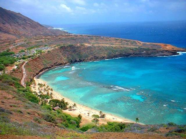 Playa de Hanuama, en una bahía de Hawai