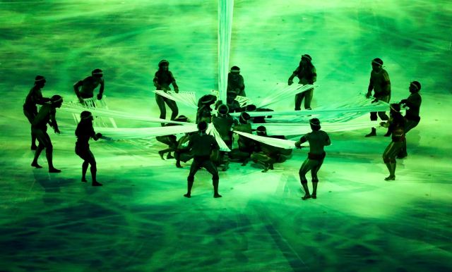 2016 Rio Olympics - Opening Ceremony - Maracana - Rio de Janeiro, Brazil - 05/08/2016. Performers take part in the opening ceremony.    REUTERS/Lucy Nicholson  FOR EDITORIAL USE ONLY. NOT FOR SALE FOR MARKETING OR ADVERTISING CAMPAIGNS.