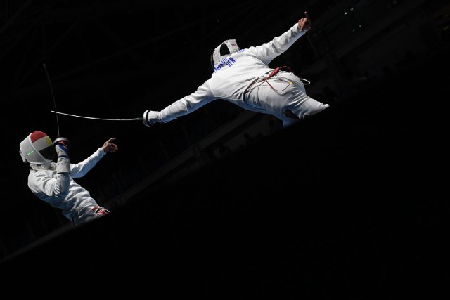 Francisco Limardo y el egipcio  Ayman Fayez (Foto AFP)