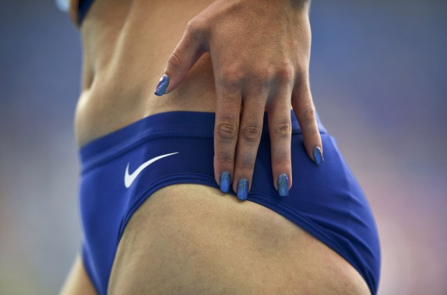 2016 Rio Olympics - Athletics - Women's Heptathlon High Jump - Groups - Olympic Stadium - Rio de Janeiro, Brazil - 12/08/2016. Alina Fyodorova (UKR) of Ukraine prepares to compete. REUTERS/Dylan Martinez FOR EDITORIAL USE ONLY. NOT FOR SALE FOR MARKETING OR ADVERTISING CAMPAIGNS.