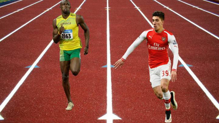 Bellerín reta a Usain Bolt a una carrera