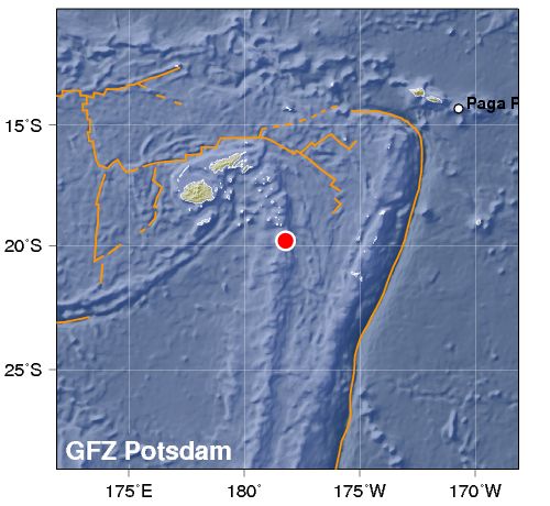 Sismo de 6,8 se registró cerca de las Islas Fiyi en el Océano Pacífico