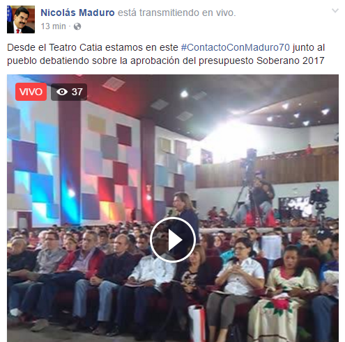 Un gentío está viendo el #ContactoConMaduro70 por Facebook (ironía)