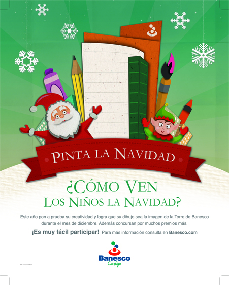 Banesco invita a los niños a pintar la Navidad