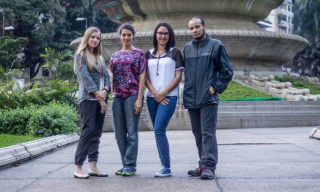 Anna Maier, Gabriela González, Johana Robles y Carlos Julio Rojas, en Caracas. JESÚS OLARTE