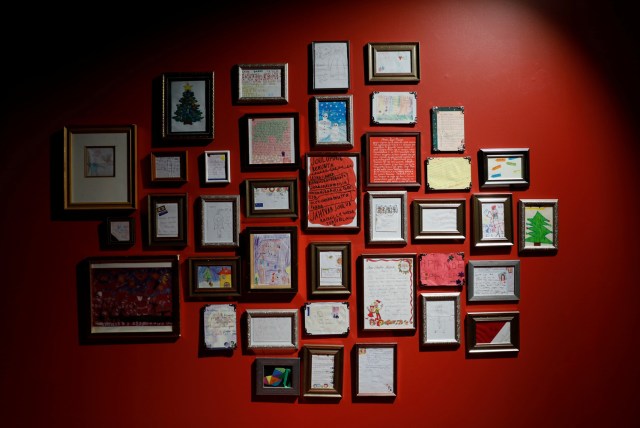 Letters to Santa Clause from around the world are displayed at the Santa Clause Office in the Arctic Circle near Rovaniemi, Finland, December 15, 2016. REUTERS/Pawel Kopczynski SEARCH "KOPCZYNSKI SANTA" FOR THIS STORY. SEARCH "THE WIDER IMAGE" FOR ALL STORIES