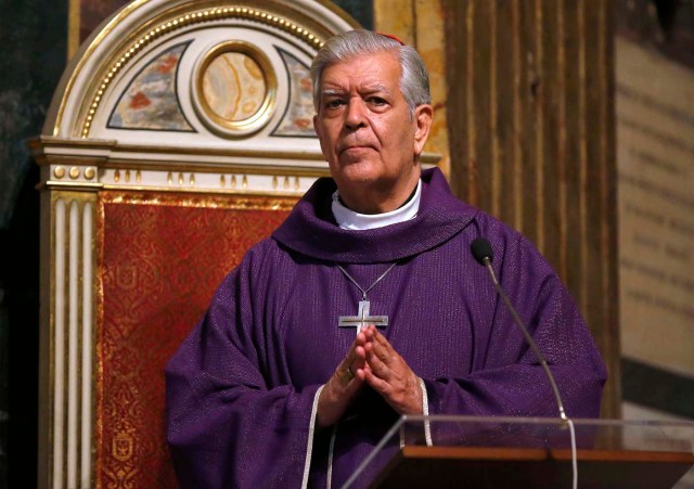 Cardinal Jorge Urosa Savino of Venezuela conducts a Mass in honor of the late Venezuelan President Hugo Chavez in Rome