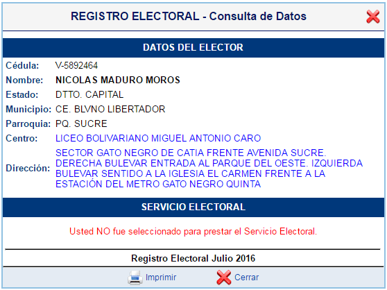 cedula Maduro 5892464