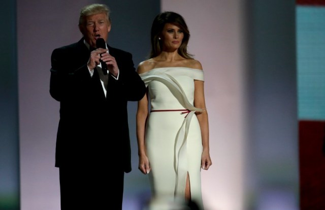 WASHINGTON, DC - JANUARY 20: President Donald Trump and First Lady Melania Trump attend the Liberty Inaugural Ball on January 20, 2017 in Washington, DC. The Liberty Ball is the first of three inaugural balls that President Donald Trump will be attending. Rob Carr/Getty Images/AFP