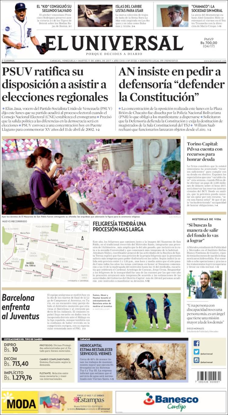 Portadas de este martes 11 de abril de 2017