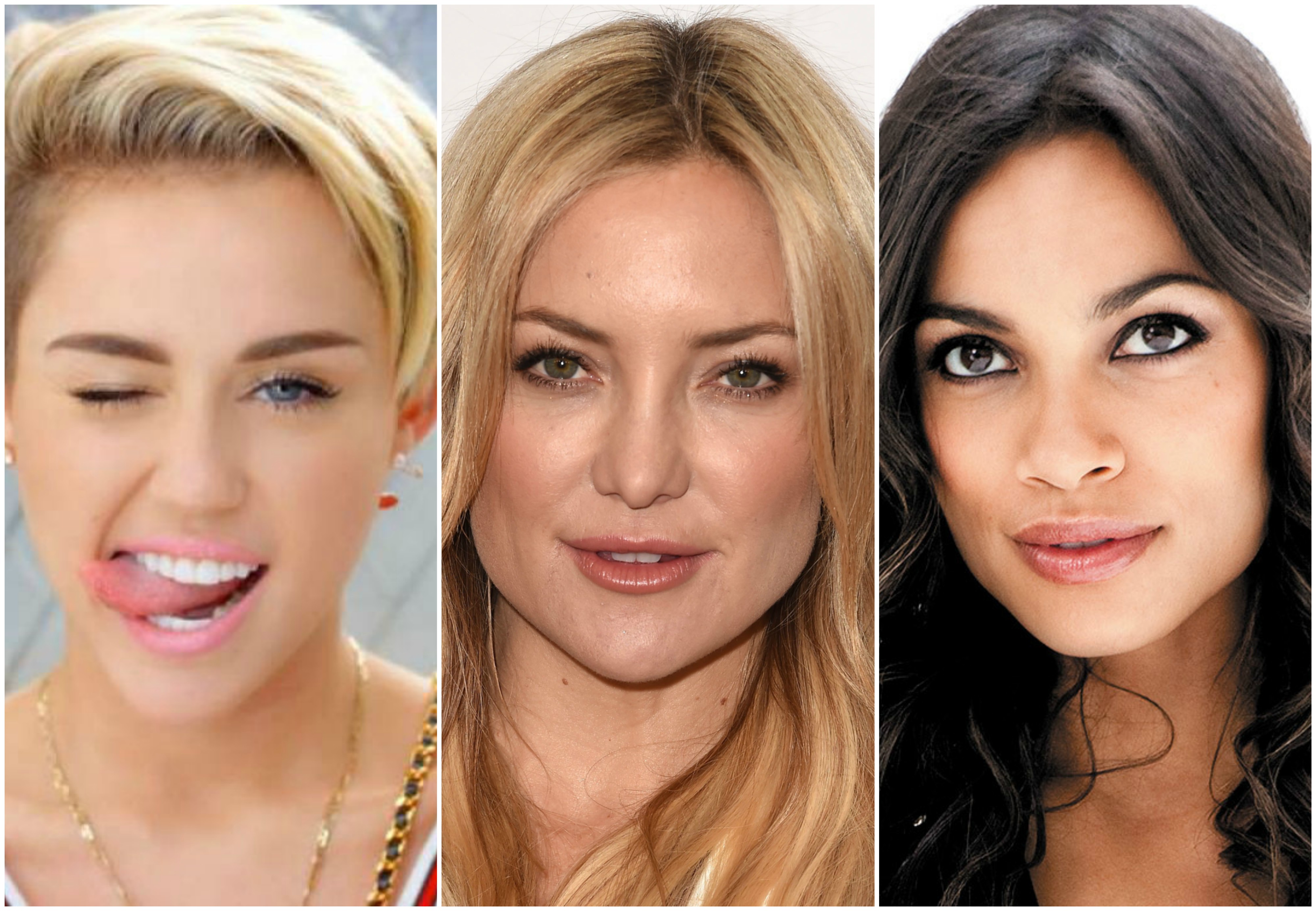 ¡Atención pecadores! Se filtran fotos desnudas de Miley Cyrus, Kate Hudson y Rosario Dawson