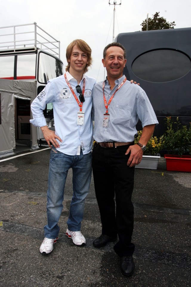 Johnny Cecotto (VEN) Former F1 Driver and Motorbike Racer (Right) with his son Johnny Cecotto Jnr (VEN) (Left). Formula One World Championship, Rd 14, Italian Grand Prix, Qualifying Day, Monza, Italy, Saturday 13 September 2008.