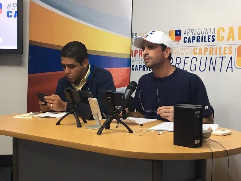 Capriles llamó a incrementar presión constitucional a partir de este lunes