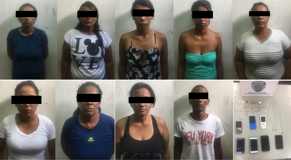 Ocho mujeres y un hombre fueron entregados por manifestantes a Polichacao por andar robando en El Rosal