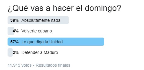 Preguntamos “¿Qué vas a hacer el domingo?”… minoría chavista cada vez menos existente (TWITTERENCUESTA)