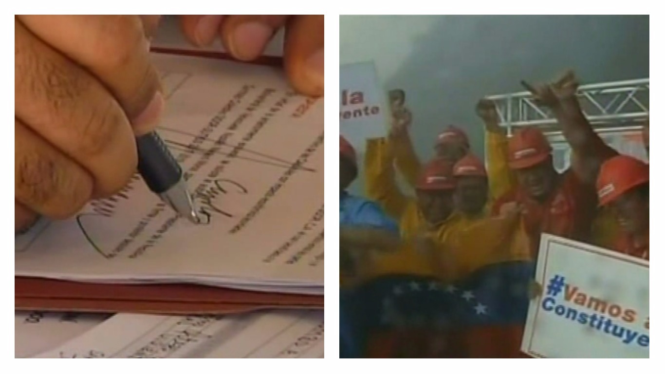 ¿Desesperado por votos? Maduro firma contrato colectivo de Sidor (Video)