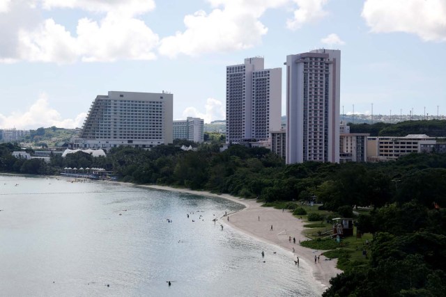 A view of posh hotels in the Tumon tourist district on the island of Guam, a U.S. Pacific Territory, August 11, 2017. REUTERS/Erik De Castro