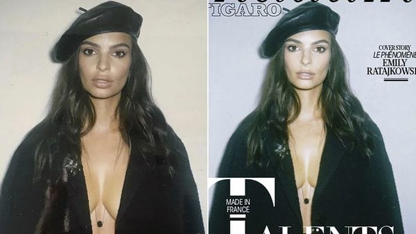 Emily Ratajkowski, indignada con revista francesa que retocó sus curvas