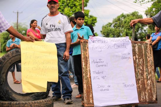 En Pozo Verde repitieron esta semana las mismas protestas de junio. El Estado sigue sin resolver la epidemia de paludismo que ha matado, al menos, a ocho personasFOTO WILLIAM URDANETA