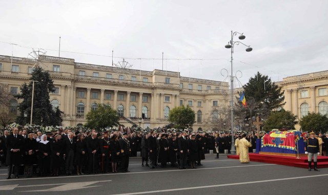 Members of royal families and officials attend a funeral ceremony for late Romanian King Michael in Bucharest, Romania, December 16, 2017. REUTERS/Stoyan Nenov