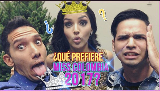 Así reaccionó esta Miss colombiana cuando fue retada por dos YouTubers venezolanos