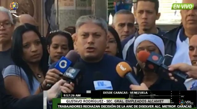 Trabajadores de la Alcaldía Metropolitana protestan #26Dic // Foto captura tv