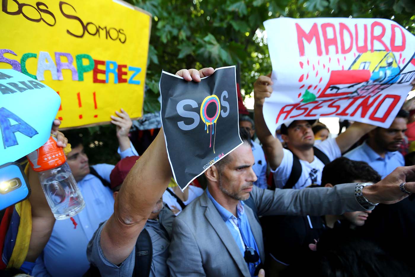 Venezolanos residenciados en Chile protestan contra el régimen de Maduro (Fotos)